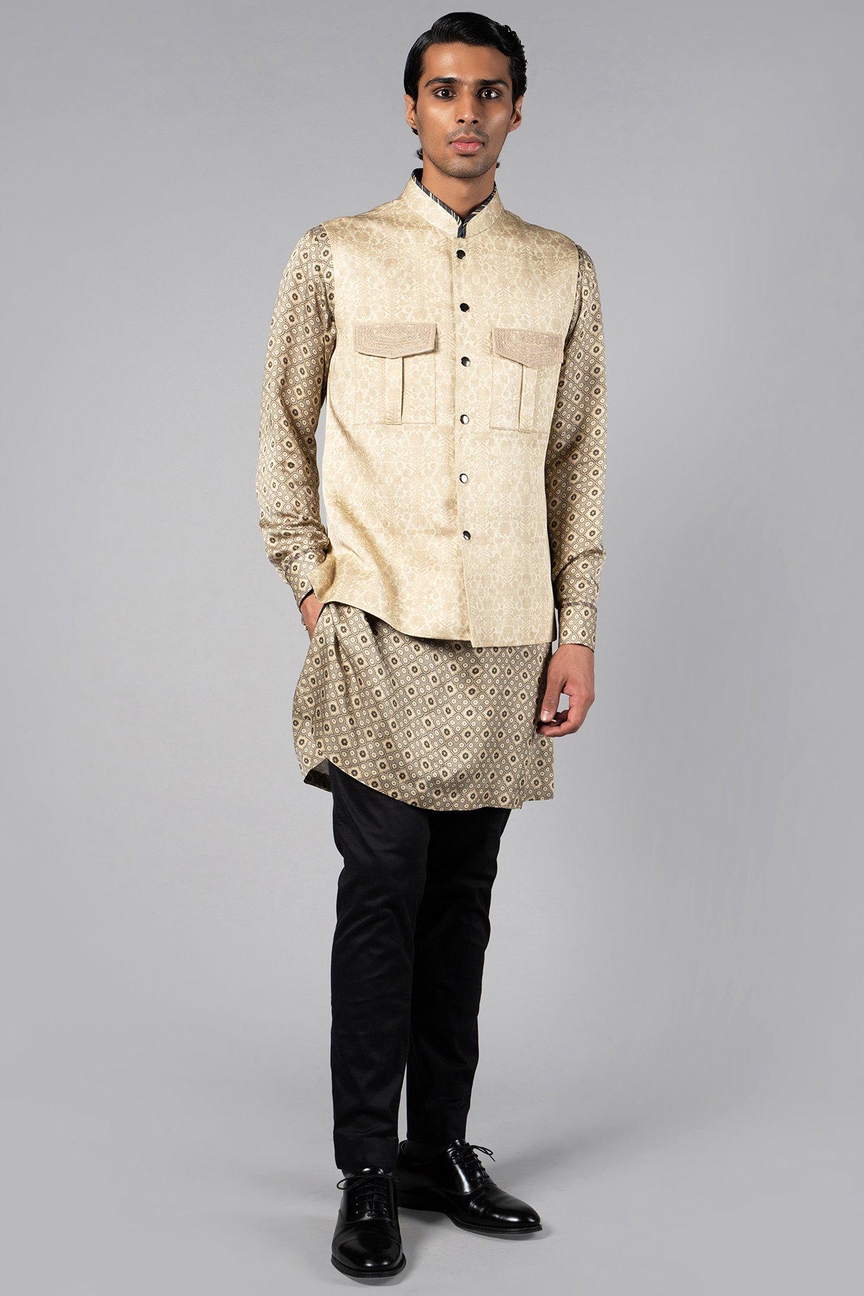 Treemoda Grey Plain Nehru Jacket for Men Stylish Latest Design Suitable for Ethnic  Wear - Treemoda - 3987145